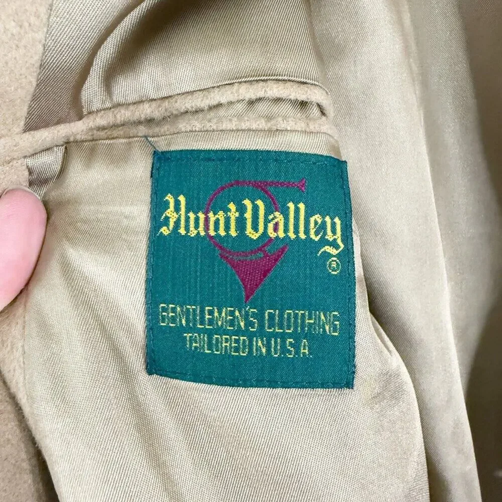Vintage Hunt Valley Tan 100% Camel Hair Sport Coat Men's Size Large Made in USA